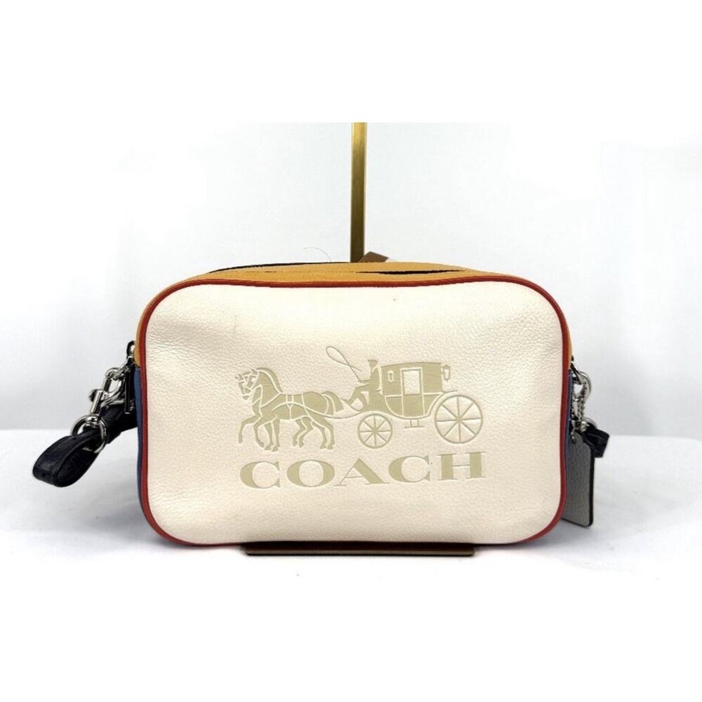 Coach Jes Crossbody Color block Blue Yellow Cream
